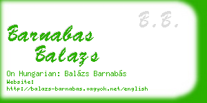 barnabas balazs business card